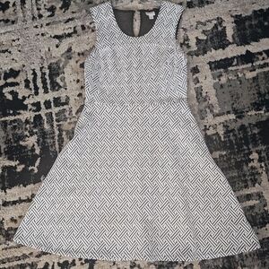 Merona-Black & White Sleeveless Fit & Flare Dress Small